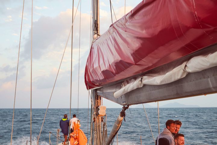 a group of people on a boat