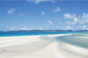 a view of a beach next to a body of water