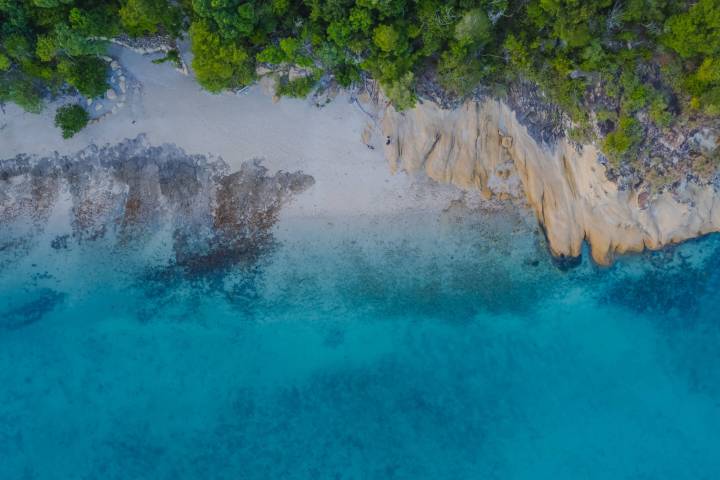 a man in a pool of water